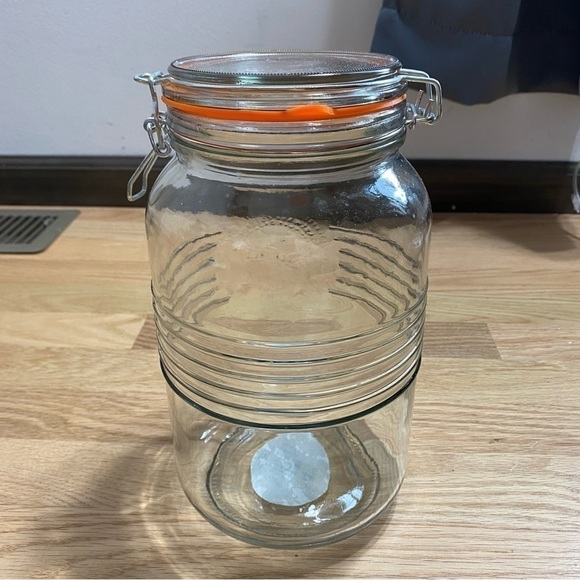 Large Glass Canister Kitchen Home Storage Lidded Barrel Clear - Picture 4 of 8